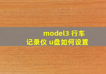 model3 行车记录仪 u盘如何设置